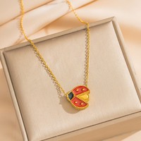 Ensemble de bracelets coquillage, coccinelle et fleur en acier inoxydable plaqué or 18 carats, accessoires de bijoux d'été pour femmes et filles, coffret cadeau