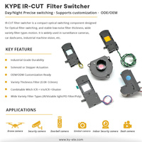 Objectif KUYANG KPE586Y M12 spécial à 3 filtres IR-CUT, dimensions extérieures 76,9x61,05x10,6mm pour caméra CCTV