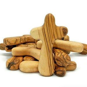 Poche croisée naturelle à main Jésus Église de Noël Terre Sainte Bois d'olivier poli Style religieux - Product Image 4