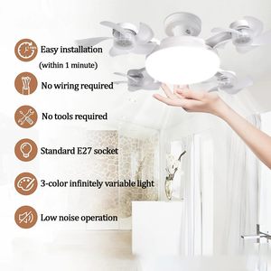 Vantone 4 đầu Drone Fan Lights <span class=keywords><strong>E27</strong></span> vít trong Quạt trần trong ổ cắm ánh sáng quạt trần với ánh sáng LED và điều khiển từ xa - Product Image 4