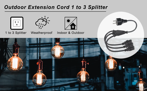 250V CEE 7/17เป็น IEC 60320ตัวแยกสายไฟต่อขยาย C13 1ถึง3ตัวแยกสายไฟกลางแจ้งสีดำ - Product Image 5