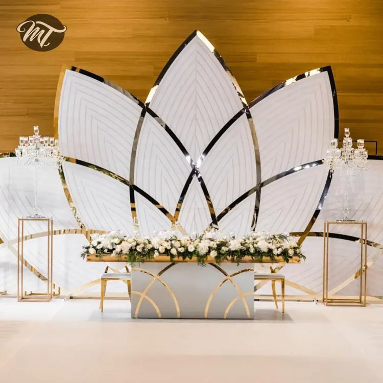 Mandap de lujo PVC acrílico decoración de la boda telón de fondo para evento escenario