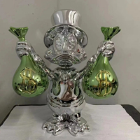 Statue décorative en forme de canard porte-monnaie, faite à la main et personnalisée, style Pop Art, sculpture moderne en résine pour la décoration intérieure, vente en gros
