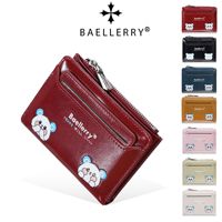 Dompet Kartun Slim Terbaru 2026 untuk Wanita, Dompet Pendek Kulit PU Lipat Dua dengan Resleting, Tempat Kartu, dan Jendela ID/Foto