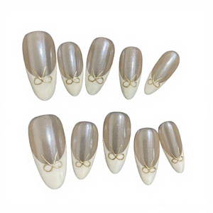 Presse à ongles personnalisée marque distributeur français couverture complète ongles courts blancs amande vente en gros faux ongles artificiels de haute qualité doigt souple - Product Image 3