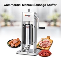 Machine à farcir et à nouer les saucisses manuelle en acier inoxydable Welldone 5L, équipement de broyeur à viande monophasé pour la fabrication de hot-dogs