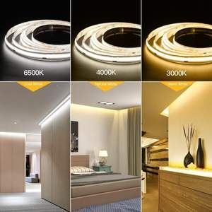 Wholesale <b>12V</b> IP20 COB <b>Strip</b> <b>Light</b> 320/384/480/528 <b>LEDs</b>/m Flexible Tape High Density Linear Lighting USB Warm Natural White 8mm - Product Image 4