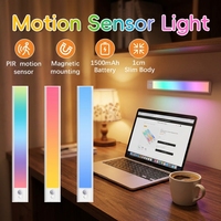 Lampe de nuit à détecteur de mouvement magnétique rechargeable par USB, lumière pour armoire, éclairage LED sous l'armoire