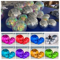 Ballon miroir gonflable géant brillant noir sur mesure pour la décoration d'événements, fabriqué en Chine