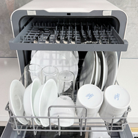 Slimme vaatwasser met fruitwasfunctie, mini vaatwasser voor op het aanrecht, vaatwasser voor de keuken
