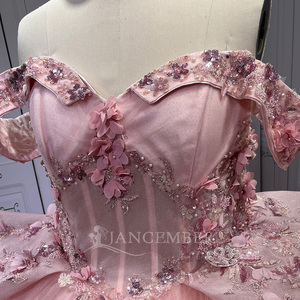 Robe de Quinceañera rose avec fleurs 3D, Vestidos De 15 Anos, robe de bal de princesse sur mesure Lsmu66 - Product Image 5