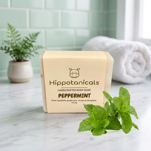 Hippotanicals Barre de lotion corporelle rafraîchissante à la menthe poivrée, végane, écologique, sans huile de palme, hydratant naturel pour tous types de peau, compostable - Product Image 3