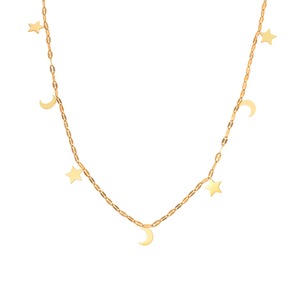 Atacado de Aço Inoxidável Star Moon Bonito Minimalista 18K Banhado A Ouro Mulheres Moda Jóias Personalizadas Charm Colares - Product Image 5
