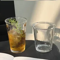 Tasse à thé au lait en verre transparent, ronde, pour usage domestique, pour boissons froides, latte