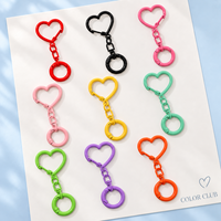 Porte-clés Cœur Couleur Bonbon avec Fermoir à Pression et Anneau à Ressort pour Noël, Cadeau Femme, Accessoires DIY, Breloque de Sac