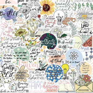 50 Jésus <span class=keywords><strong>Bible</strong></span> <span class=keywords><strong>Proverbes</strong></span> Inspirants Anglais PVC Autocollants Écologique Guitare Notes Bagages DIY Stickers pour Ordinateur Portable - Product Image 4