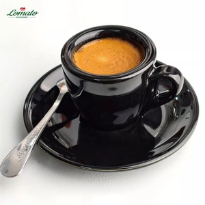 Ensemble <span class=keywords><strong>de</strong></span> tasses à <span class=keywords><strong>café</strong></span> en céramique <span class=keywords><strong>de</strong></span> style italien avec soucoupes, vente en gros, logo personnalisé, ensemble <span class=keywords><strong>de</strong></span> tasses à expresso en grès épais - Product Image 4