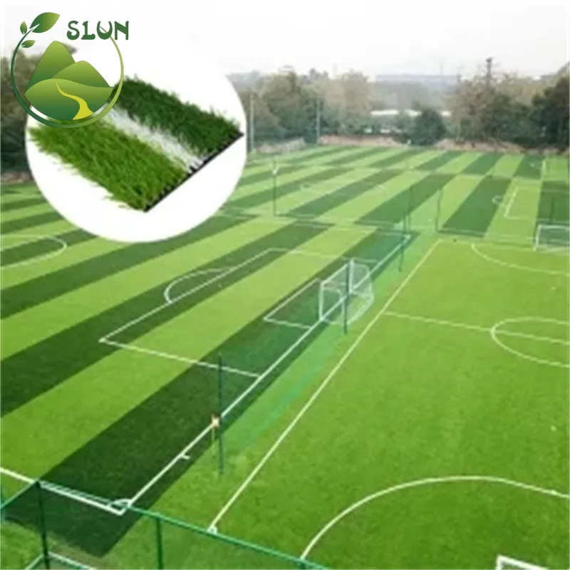 SLUN 40mm 50mm 60mm 70mm Outdoor Floor Mat Cheap Sport Soccer Grass Flooring Turf Carpet Plastic Synthetic Football Grass