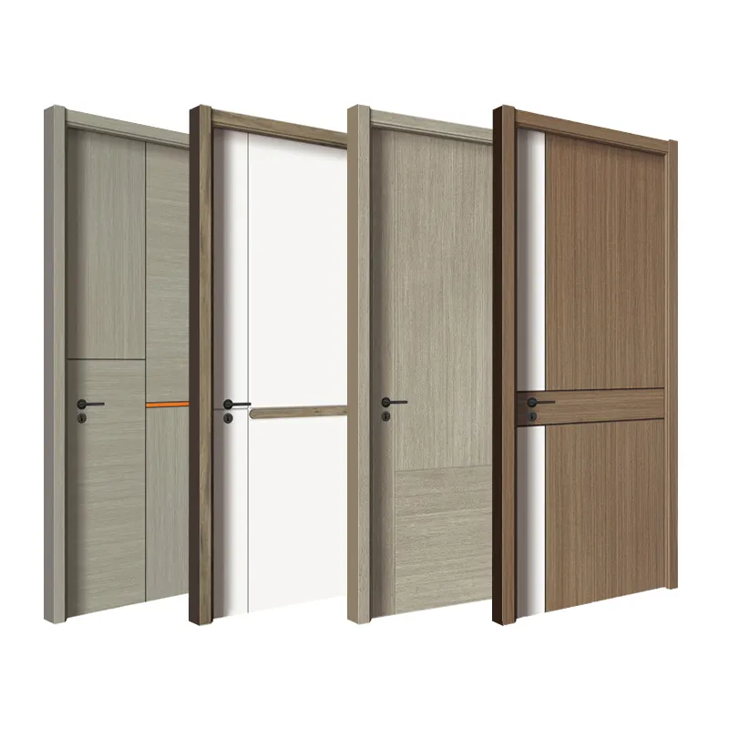 Modern Latest Design Waterproof Wood Door Interior Decorative Door Panels Melamine Wooden Door
