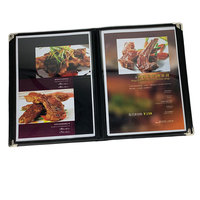 Porte-menu de haute qualité pour hôtel, format A4, une page, 2 vues, avec bordure en cuir PU