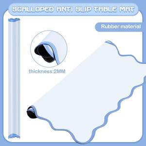 Tapis de jeu de mahjong de voyage moderne bleu antidérapant et insonorisant, pliable, motif coquille Saint-Jacques mignon, nouveauté de fête, cadeau, fabriqué en Chine - Product Image 4