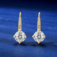 Bijoux classiques en argent 925, boucles d'oreilles créoles rondes de 6,5 mm, 1,0 ct, diamant de laboratoire VVS1, moissanite, pour femmes, cadeaux pour maman