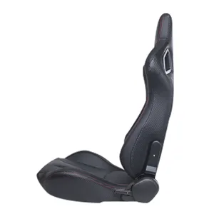 אוניברסלי שחור PVC עור פחמן מראה עם מחוון כפול אדום Sitich RECARO מושב מירוץ