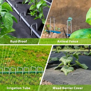 Juego de 10 Estacas Metálicas en Forma de U de Alta Resistencia para Fijar Cercas, Barreras Contra Malezas y Jardines - Product Image 5