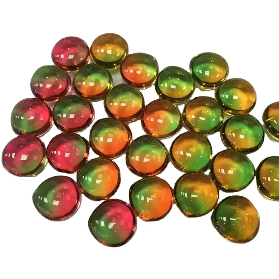 Lab Created Cabochon Gems Cut Watermelon Tourmaline Stone