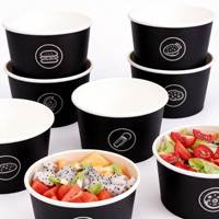 Mangkuk dan Gelas Kertas Berlapis Aluminium Cetak Khusus untuk Salad, Nasi, dan Makanan Bawa Pulang
