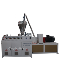 Extrusora de Doble Tornillo Totalmente Automática Marca Hanhai 38CrMoALA, Máquina de Producción de 100kW para Perfiles de PVC, Techos, Ventanas y Marcos de Puertas