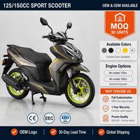 Scooter à essence 125CC certifié EURO 5, vitesse maximale de 80 km/h, moto sportive de haute qualité avec frein à disque avant