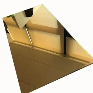 Astm 201 304 430 Golden Mirror Finish Titanium Gold Mirror Coated Stainless Steel Sheet