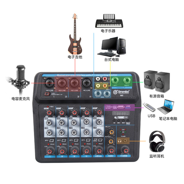 Popular Dj Mixer Controller Microphone Live Broadcast Power Dj Mixer Professional