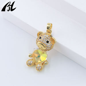 סיטונאי אופנתי לבן 18 קארט מצופה זהב מיקרו קריסטל, שרשרת זהב צבעוני פליז תליון יהלומים <span class=keywords><strong>rhinestone</strong></span> - Product Image 5