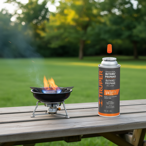 Truper GAS-220X 220g <b>Butane</b> Propane Gas <b>Canister</b> for Outdoor Stoves, Lightweight Portable Fuel Cylinder with 1/4 Turn Valve, Ide - Product Image 2