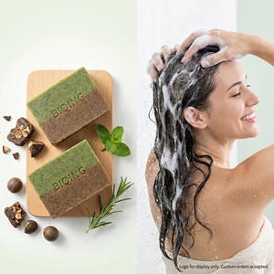 Barra de Champú Anticaída con Jengibre, Jabón Calmante para el Cuero Cabelludo con Artemisia, Barra Limpiadora Capilar Natural con Bayas de Jabón para Reparación del Cabello Fino - Product Image 1