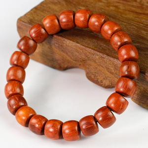 <b>Red</b> Sandalwood <b>Bracelet</b> 10x8mm Straight Cut Wooden Beads Unisex Jewelry Everyday Wear - Product Image 4