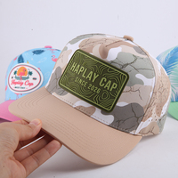 Gorra de Béisbol Personalizada con Camuflaje Desértico, Gorra Estructurada de 5 Paneles con Parche de Goma, Estampado Agrietado, Orificio Cortado con Láser, Gorra de Golf de Alto Rendimiento