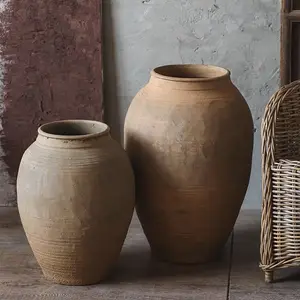 Vintage Rustic European Style Home Garden Decorative Terracotta Pottery <strong>Bud</strong> <strong>Vases</strong> Ceramic Flower <strong>Vase</strong> - Product Image 4