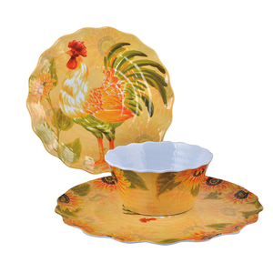 Juego de cena de <span class=keywords><strong>melamina</strong></span> con estampado de gallo colorido Útil Para el hogar - Product Image 1
