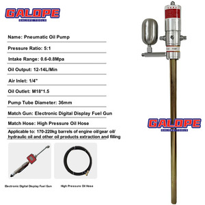 Pompe à huile mince pneumatique haute pression à baril de godet 200L d'usine OEM 3:1 5:1 pompe à tambour à huile pour moteur à engrenages pneumatique de 55 gallons - Product Image 3