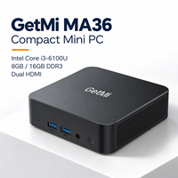 OEM ODM Intel Core I3 6100U 8 16GB 256 512GB Dual RJ45 Win10/11 Mini PC Gaming Komputer Desktop Faktor Bentuk Kecil
