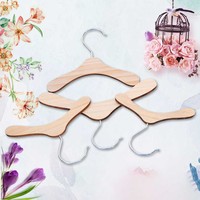 DS4290 Natürlicher Holz-Kinderkleiderständer Kinderkleiderbügel für Kleidung Mini-Puppen Hunde- und Katzenbügel Holz-Haustierkleiderbügel