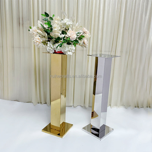 2024 decoración de boda enorme <span class=keywords><strong>base</strong></span> de metal dorado piezas de <span class=keywords><strong>centro</strong></span> de boda soportes para mesa de boda - Product Image 1