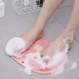 Grattoir de massage exfoliant pour la douche, tapis de bain antidérapant, brosse de massage du dos, brosse de lavage des pieds en silicone, outil de nettoyage du corps pour le bain - Product Image 3