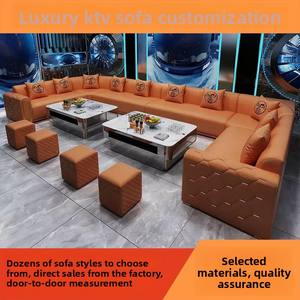 طقم أريكة وطاولة قهوة فاخر مخصص للنوادي الليلية وقاعات الكاريوكي وغرف الحفلات، أريكة على شكل حرف U - Product Image 2