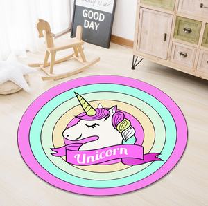 Alfombra redonda de microfibra lavable para habitación de niños impresa en 3D - Product Image 3