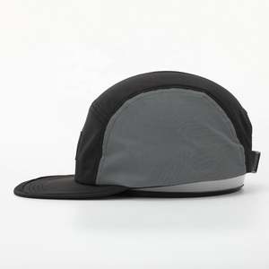 Chapeau de camp de course de sport de haute qualité casquette de camping légère avec logo patch tissé personnalisé en gros, casquette en polyester sur 5 panneaux - Product Image 3