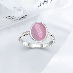 Opaal Ring 925 Sterling Zilver Roze Kwarts Edelsteen Sieraden Zirkoon Roze Ringen Sieraden Vrouwen Voor Verloving - Product Image 6